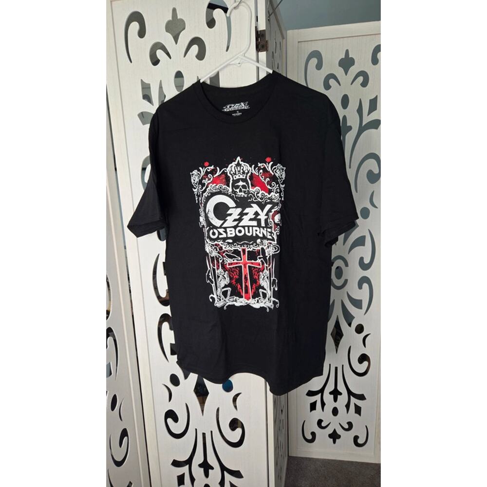 Ozzy Osbourne Gothic Cross Graphic Band Tee Black XL Heavy Metal Shirt